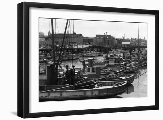 San Francisco, CA View of Fisherman's Wharf Photograph - San Francisco, CA-Lantern Press-Framed Art Print