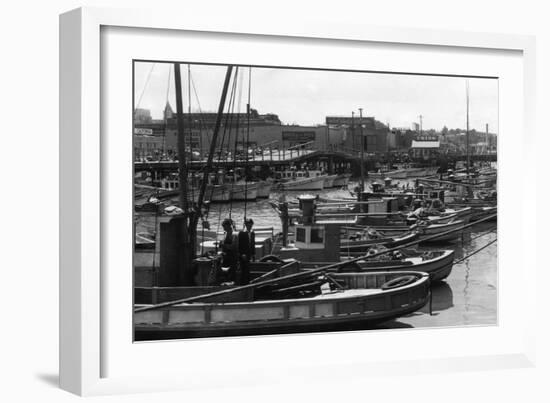 San Francisco, CA View of Fisherman's Wharf Photograph - San Francisco, CA-Lantern Press-Framed Art Print