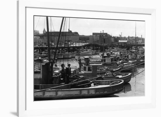 San Francisco, CA View of Fisherman's Wharf Photograph - San Francisco, CA-Lantern Press-Framed Art Print