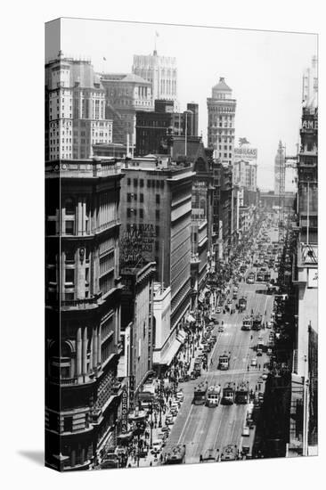 San Francisco, CA View of Market Street Photograph - San Francisco, CA-Lantern Press-Stretched Canvas