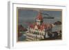 San Francisco, CA - View of Old Cliff House-Lantern Press-Framed Art Print