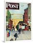 "San Francisco Cable Car," Saturday Evening Post Cover, September 29, 1945-Mead Schaeffer-Framed Giclee Print