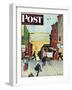 "San Francisco Cable Car," Saturday Evening Post Cover, September 29, 1945-Mead Schaeffer-Framed Premium Giclee Print