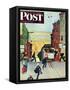 "San Francisco Cable Car," Saturday Evening Post Cover, September 29, 1945-Mead Schaeffer-Framed Stretched Canvas