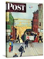 "San Francisco Cable Car," Saturday Evening Post Cover, September 29, 1945-Mead Schaeffer-Stretched Canvas