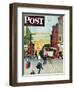 "San Francisco Cable Car," Saturday Evening Post Cover, September 29, 1945-Mead Schaeffer-Framed Giclee Print