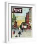 "San Francisco Cable Car," Saturday Evening Post Cover, September 29, 1945-Mead Schaeffer-Framed Premium Giclee Print