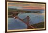 San Francisco, California - Aerial of Golden Gate Bridge & Bay Area-Lantern Press-Framed Art Print