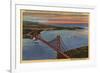 San Francisco, California - Aerial of Golden Gate Bridge & Bay Area-Lantern Press-Framed Art Print