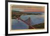 San Francisco, California - Aerial of Golden Gate Bridge & Bay Area-Lantern Press-Framed Art Print