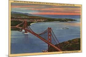 San Francisco, California - Aerial of Golden Gate Bridge & Bay Area-Lantern Press-Mounted Art Print