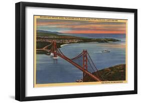 San Francisco, California - Aerial of Golden Gate Bridge & Bay Area-Lantern Press-Framed Art Print