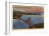 San Francisco, California - Aerial of Golden Gate Bridge & Bay Area-Lantern Press-Framed Art Print