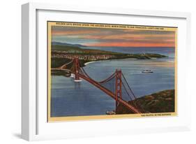 San Francisco, California - Aerial of Golden Gate Bridge & Bay Area-Lantern Press-Framed Art Print