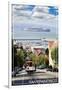 San Francisco, California - Cable Car and Alcatraz Island-Lantern Press-Framed Art Print