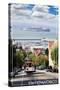 San Francisco, California - Cable Car and Alcatraz Island-Lantern Press-Stretched Canvas