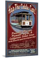 San Francisco, California - Cable Car-Lantern Press-Mounted Art Print
