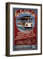 San Francisco, California - Cable Car-Lantern Press-Framed Art Print