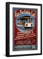 San Francisco, California - Cable Car-Lantern Press-Framed Art Print