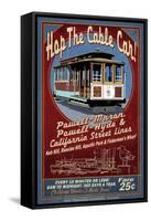 San Francisco, California - Cable Car-Lantern Press-Framed Stretched Canvas