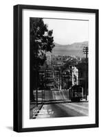 San Francisco, California - Cable Cars on Fillmore Street Hill-Lantern Press-Framed Art Print