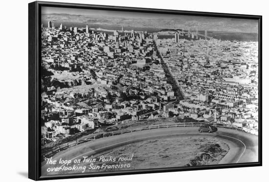 San Francisco, California - City Aerial from Twin Peaks Road Loop-Lantern Press-Framed Art Print