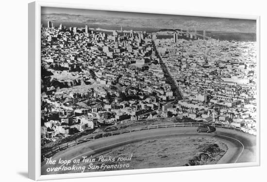 San Francisco, California - City Aerial from Twin Peaks Road Loop-Lantern Press-Framed Art Print