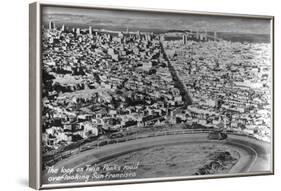 San Francisco, California - City Aerial from Twin Peaks Road Loop-Lantern Press-Framed Art Print