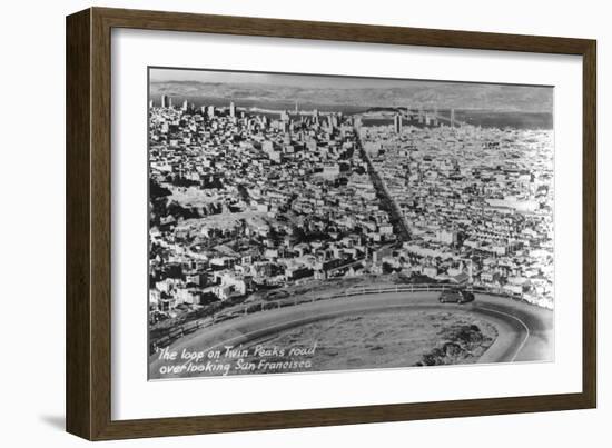 San Francisco, California - City Aerial from Twin Peaks Road Loop-Lantern Press-Framed Art Print