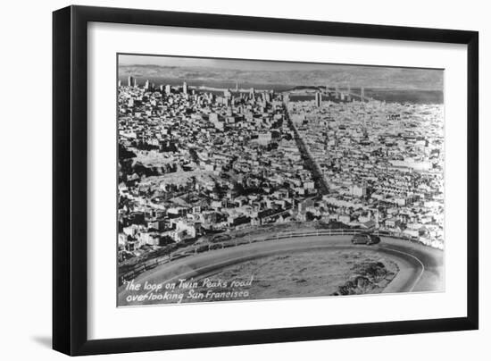 San Francisco, California - City Aerial from Twin Peaks Road Loop-Lantern Press-Framed Art Print