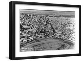 San Francisco, California - City Aerial from Twin Peaks Road Loop-Lantern Press-Framed Art Print