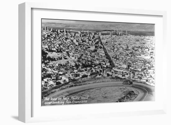 San Francisco, California - City Aerial from Twin Peaks Road Loop-Lantern Press-Framed Art Print