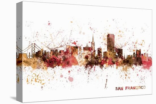 San Francisco California City Skyline-Michael Tompsett-Stretched Canvas