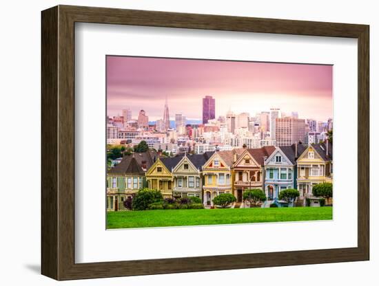 San Francisco, California Cityscape at Alamo Square.-SeanPavonePhoto-Framed Photographic Print