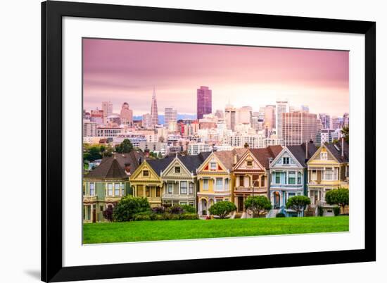San Francisco, California Cityscape at Alamo Square.-SeanPavonePhoto-Framed Photographic Print