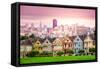 San Francisco, California Cityscape at Alamo Square.-SeanPavonePhoto-Framed Stretched Canvas