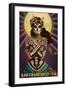 San Francisco, California - Day of the Dead - Crossbones-Lantern Press-Framed Art Print