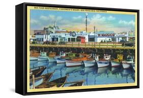 San Francisco, California - Dimaggio's Restaurant on Fisherman's Wharf-Lantern Press-Framed Stretched Canvas