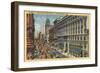 San Francisco, California - Eastern View of Market St from Powell St-Lantern Press-Framed Art Print