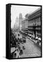 San Francisco, California - Emporium and Market Street Cable Cars-Lantern Press-Framed Stretched Canvas