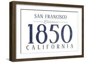 San Francisco, California - Established Date (Blue)-Lantern Press-Framed Art Print