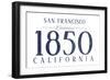 San Francisco, California - Established Date (Blue)-Lantern Press-Framed Art Print