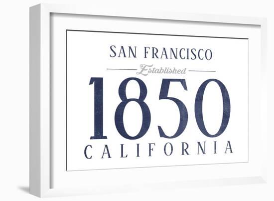 San Francisco, California - Established Date (Blue)-Lantern Press-Framed Art Print