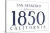 San Francisco, California - Established Date (Blue)-Lantern Press-Stretched Canvas