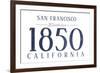 San Francisco, California - Established Date (Blue)-Lantern Press-Framed Premium Giclee Print