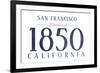 San Francisco, California - Established Date (Blue)-Lantern Press-Framed Premium Giclee Print