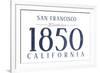 San Francisco, California - Established Date (Blue)-Lantern Press-Framed Art Print