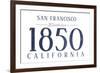 San Francisco, California - Established Date (Blue)-Lantern Press-Framed Art Print