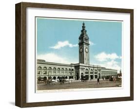 San Francisco, California - Exterior View of the Ferry Building with Clocktower-Lantern Press-Framed Art Print
