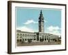 San Francisco, California - Exterior View of the Ferry Building with Clocktower-Lantern Press-Framed Art Print